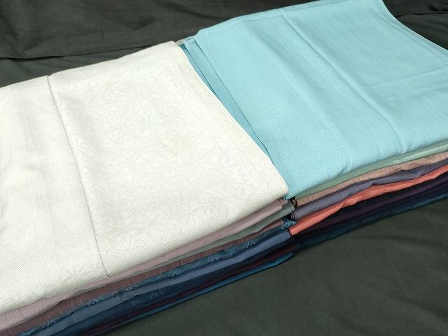 平和屋着物＊夏物 色無地 舞葉紋紗 青藍色 正絹 逸品