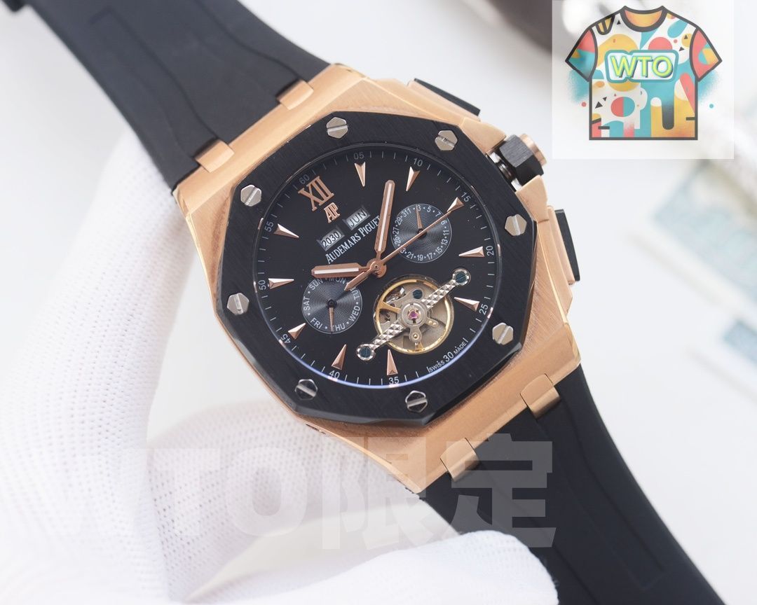 AP オーデマ ピゲ Audemars Piguet メンズ機械式腕時計 45 mm スチールケース＆天然ゴムバンド 自動巻きムーブメント搭載 WTO店名をご ください