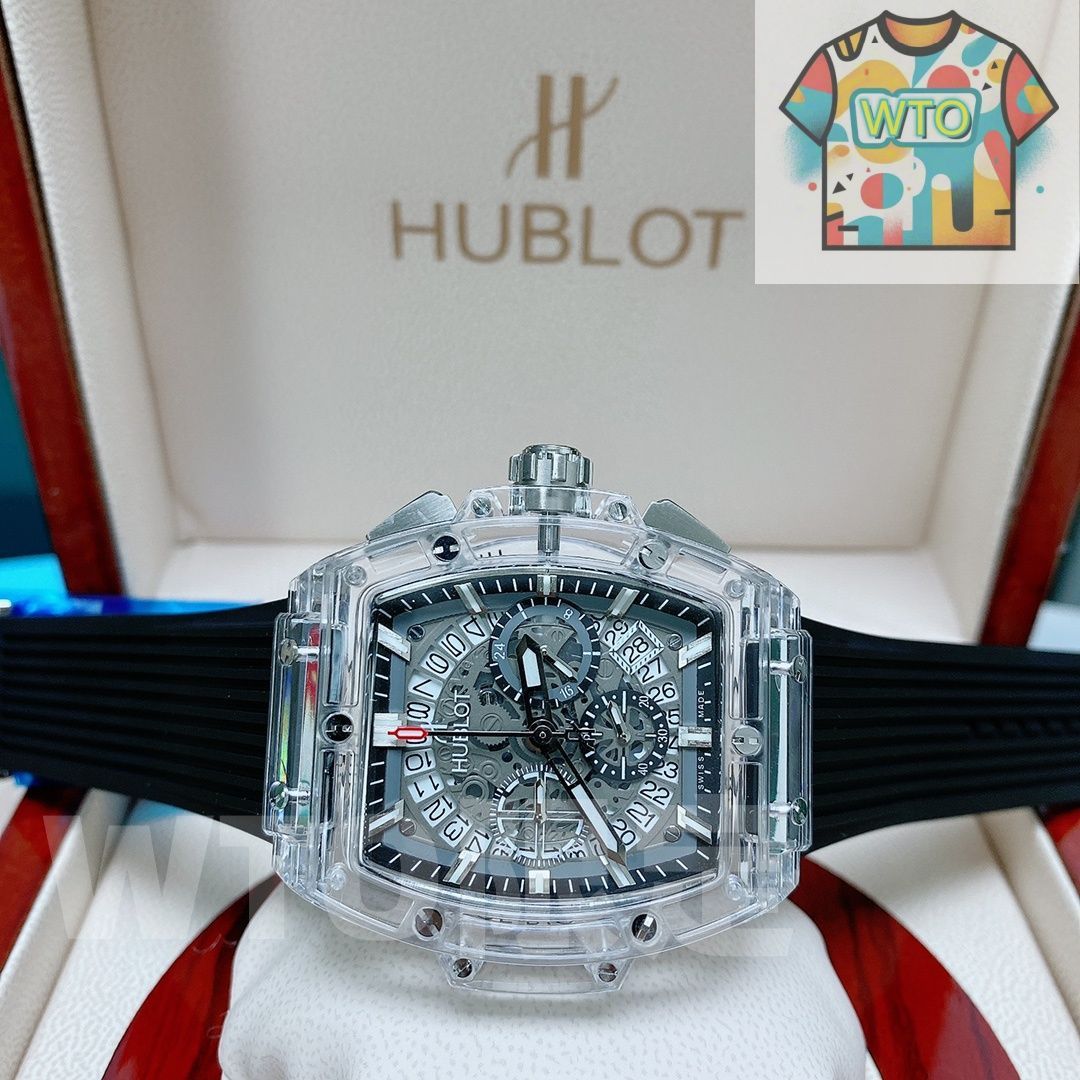 革新技術 HUBLOT ビッグバン ユニコ メンズ｜完全透明酒樽型×ハイブリッド機芯｜クールな透明美学 ｜ -WTO店名をご ください