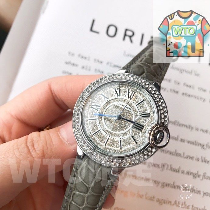 WTO通販 Cartier ボールン ブルー 満鑚ローマ文字盤石英腕時計 -WTO店名をご ください-WTO輸入-QOY73