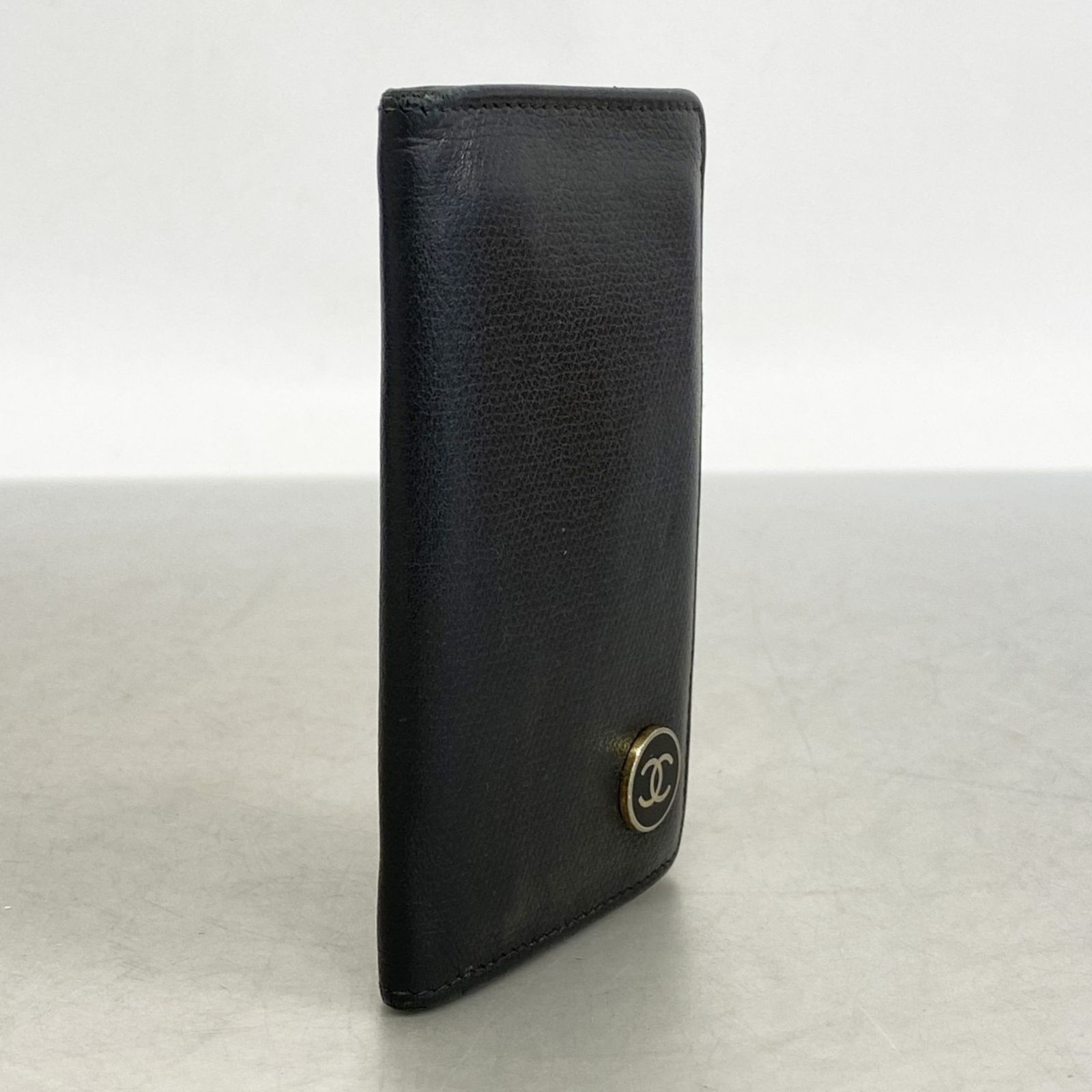 シャネル Chanel 名刺入れ カードケース ココボタン レザー ブラック レディース