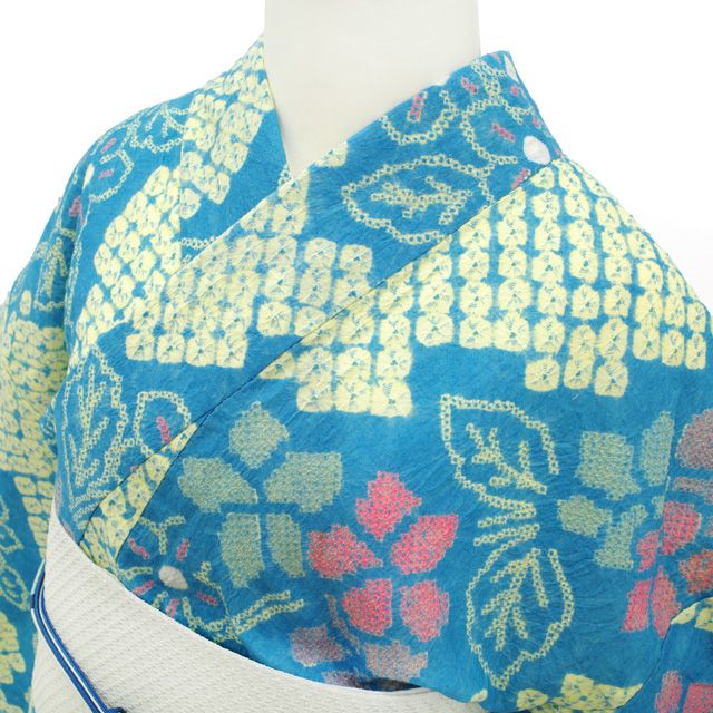 中古】 夏物 本場有松鳴海絞り 浴衣 リサイクル 有松 ゆかた 絞り 木綿