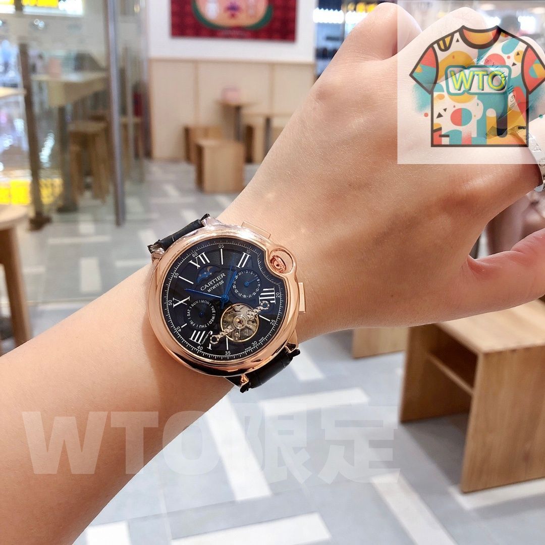  WTO通販 カルティエ ブルーバロン 陀飛輪シリーズ 腕時計 WTO店名をご ください WTO輸入 ANM 52 自動巻き時計 腕時計(アナログ)