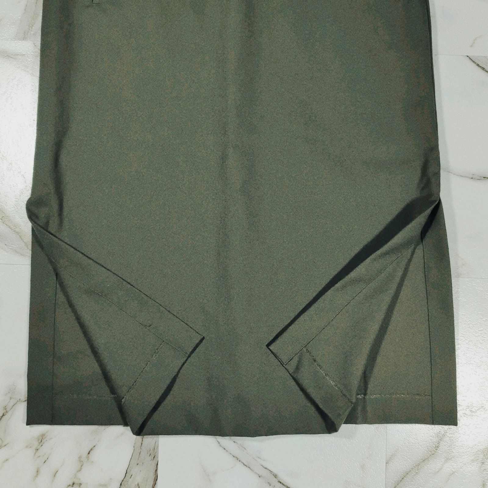 UJOH ウール サロペットスカート ジャンパースカート サイドスリット ワンピース ドレス 2 M カーキグリーン オリーブグリーン