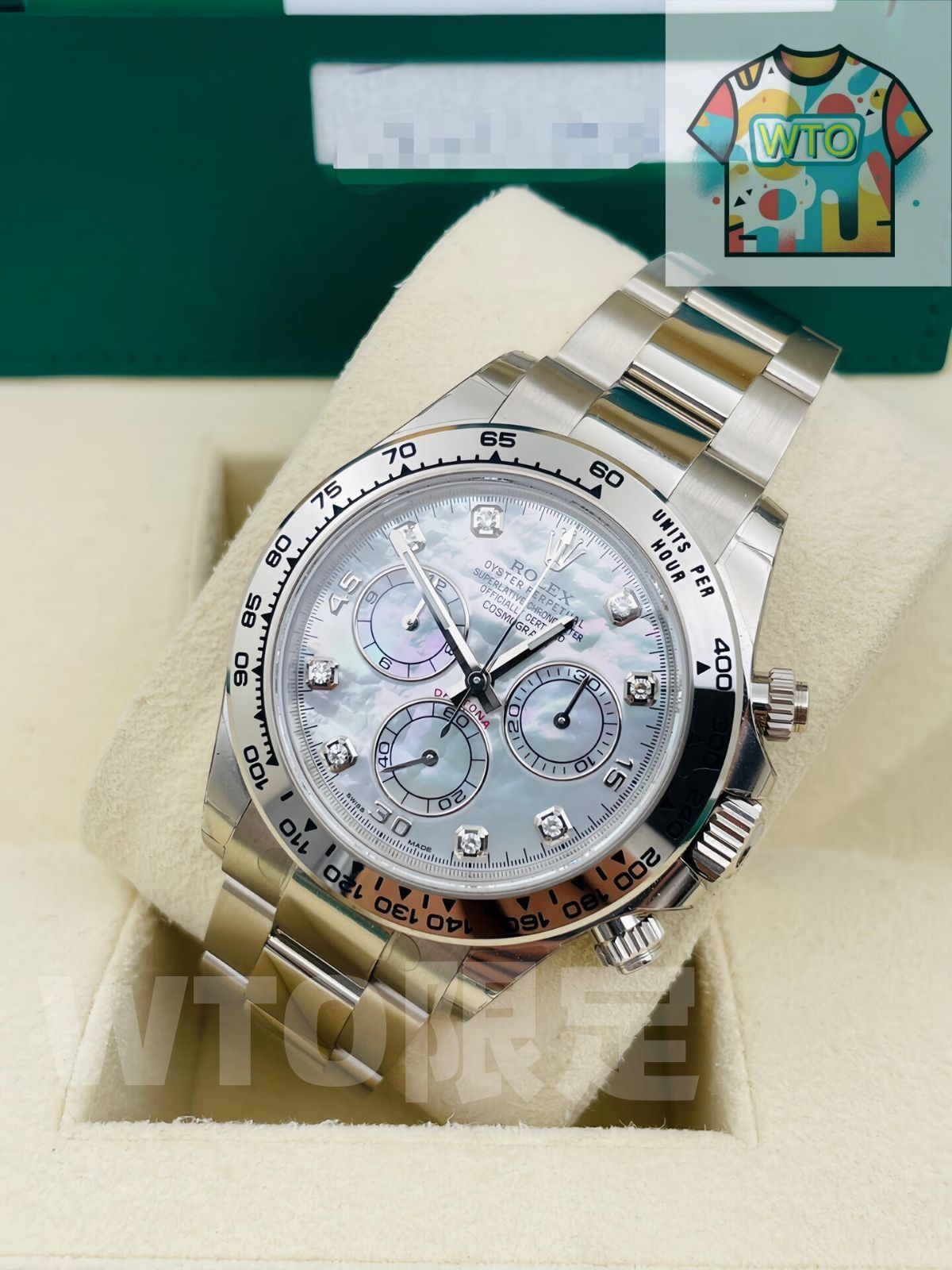 ご 大 です Rolex ロレックス デイトナ 時計 ホワイトゴールドのマザーオブパールプレート 116509 0064 自動巻き