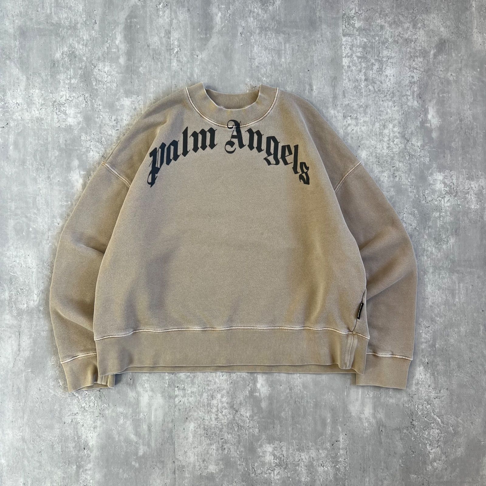 Palm Angels(パームエンジェルス) GD CURVED LOGO CREWNECK SWEAT