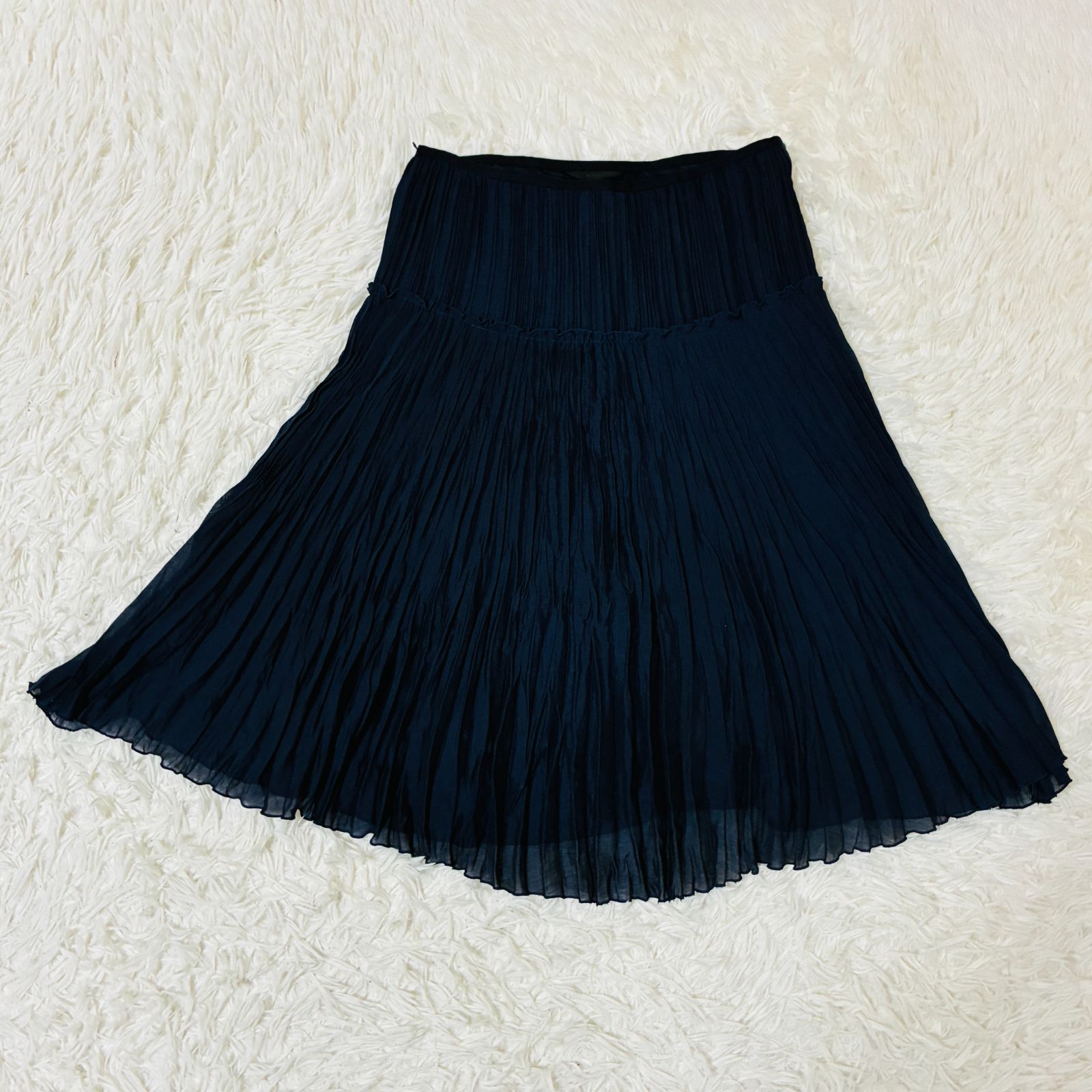 ANAYI アナイ プリーツスカート ネイビー 日本製 美品 フリー - メルカリ