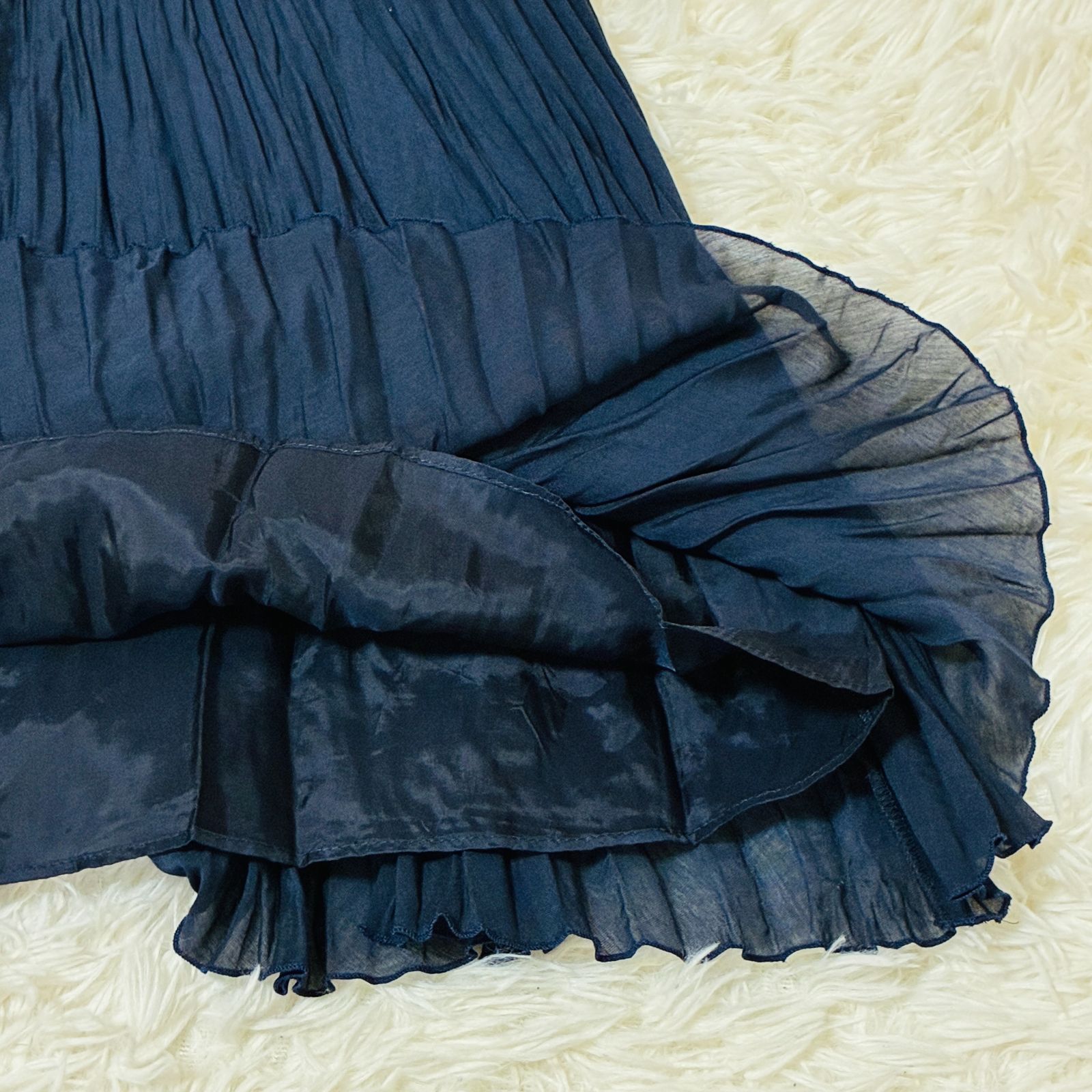 ANAYI アナイ プリーツスカート ネイビー 日本製 美品 フリー - メルカリ