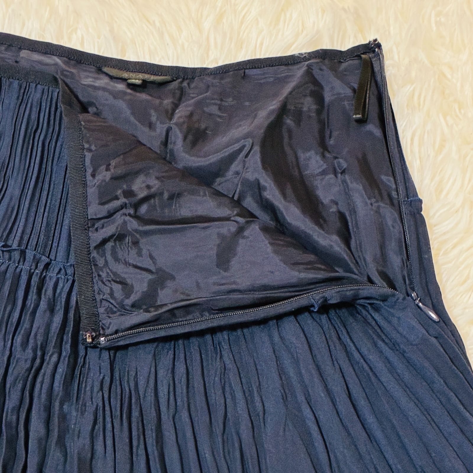 ANAYI アナイ プリーツスカート ネイビー 日本製 美品 フリー - メルカリ