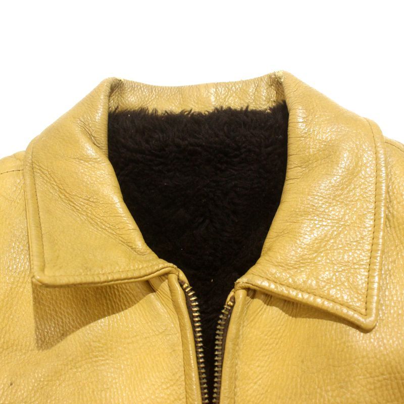 60s vintage 裏地ボア ディアスキン フリンジ レザージャケット メンズ