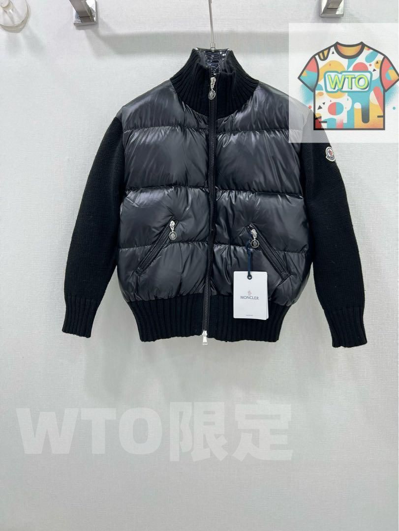 Moncler 黒 ダウンジャケット リブ編みハイネック｜WTO通販｜ -WTO店名をご ください-WTO輸入-FST33