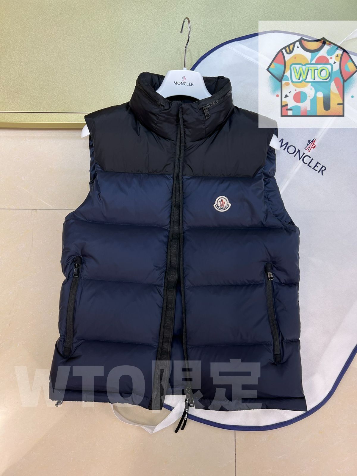 MONCLERモンクレール 濃い青色 新しいクラシックベスト| | -WTO店名をご ください