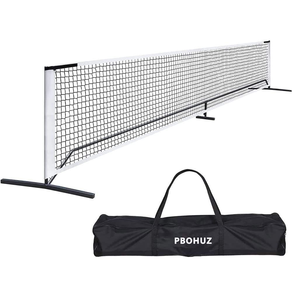 ピックルボールネット セット 22ft ピックルボール ネット 金属フレームスタンドと22ft 標準サイズネット付き キャリーバッグ付き 私道の裏庭屋内および屋外ゲーム用 ピックルボールトレーニングネット 黑