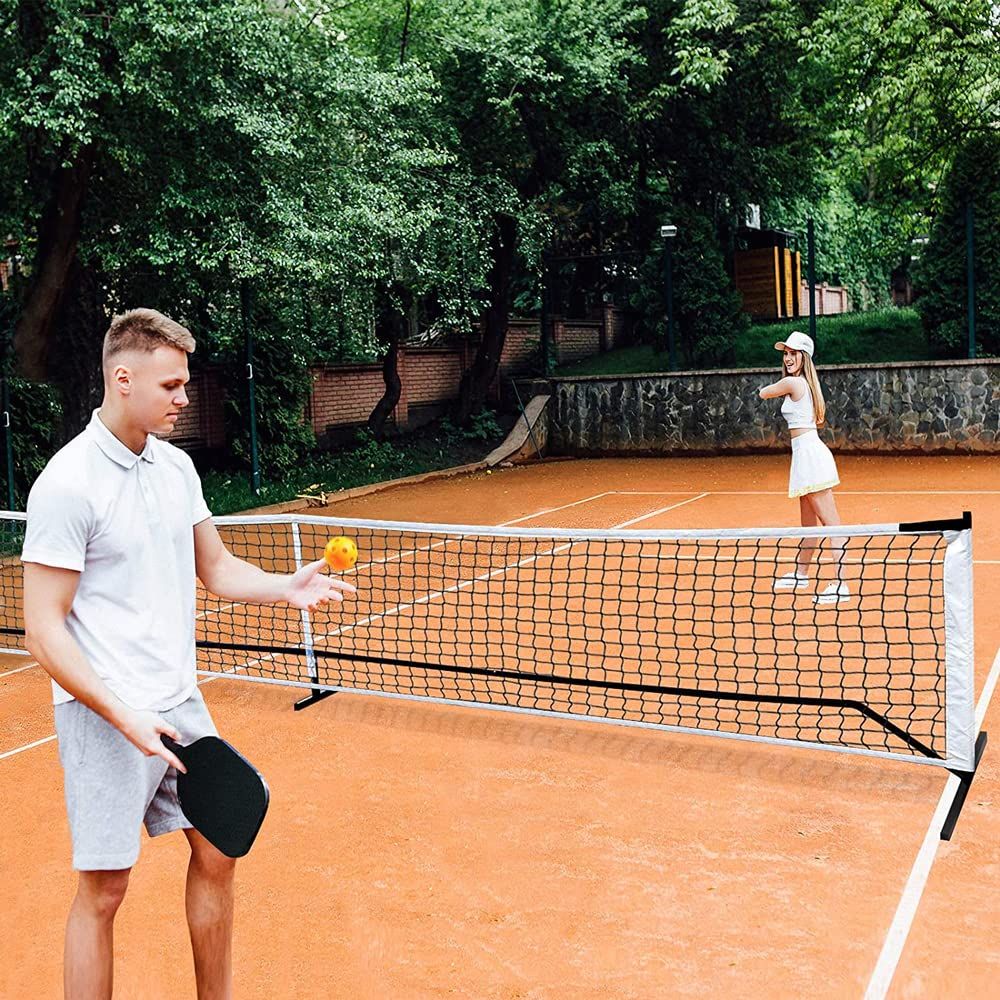 ピックルボールネット セット 22 ft ピックルボール ネット 金属フレームスタンドと22 標準サイズネット付き キャリーバッグ付き 私道の裏庭屋内および屋外ゲーム用 ピックルボールトレーニングネット 黑
