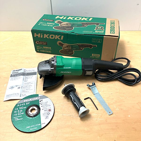 HiKOKI ハイコーキ G18BYE S 電気ディスクグラインダ 200V ACブラシレスモーター搭載 防振サイドハンドル付 180mm 103652