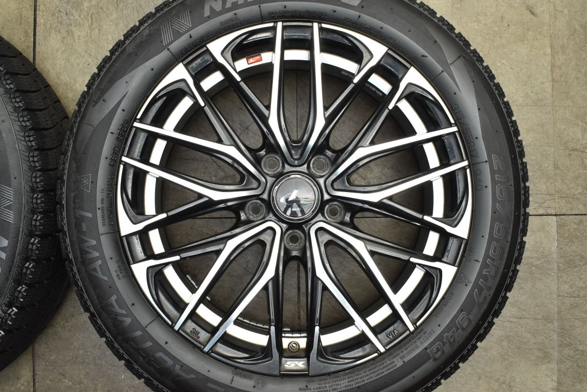  バリ溝 レオニス SK 17 in 7 J 53 PCD 114 3 ナンカン アイスアクティバ AW 1 215 55 R セレナ エスティマ オデッセイ ヴェゼル 可 17インチ タイヤ ホイールセット