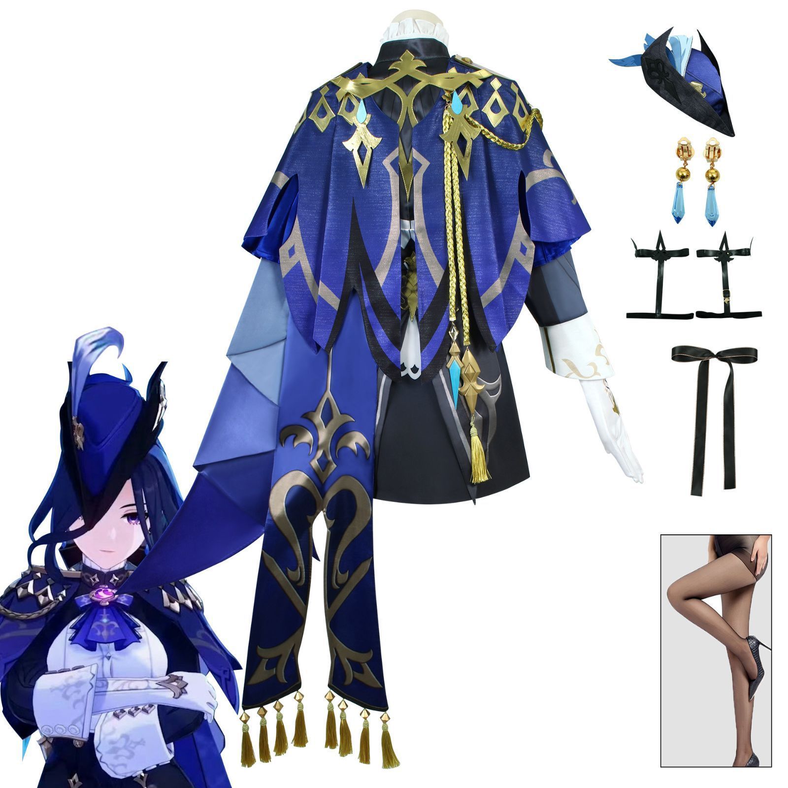 原神 Genshin クロリンデ コスプレ衣装 げんしん ヒロイン Clorinde 靴追加 コスチューム 制服 大人 子供 cosplay イベント co 42