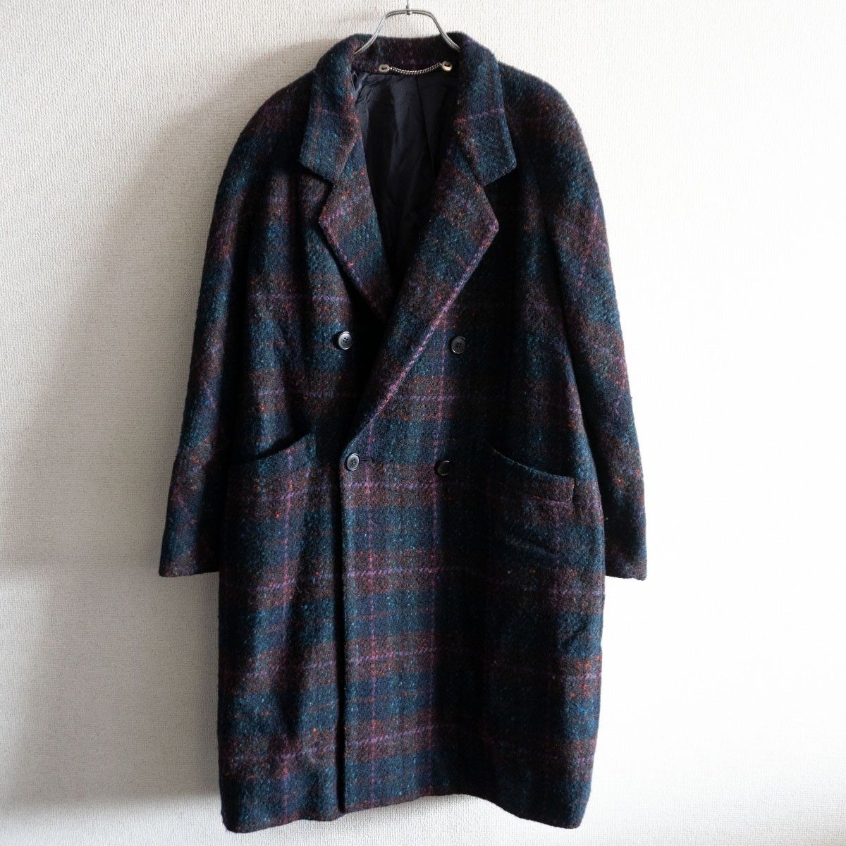 ITALY製 BURBERRYS ツイード ダブル ブレスト コート 44 ウール バーバリーズ イタリア製 25110317
