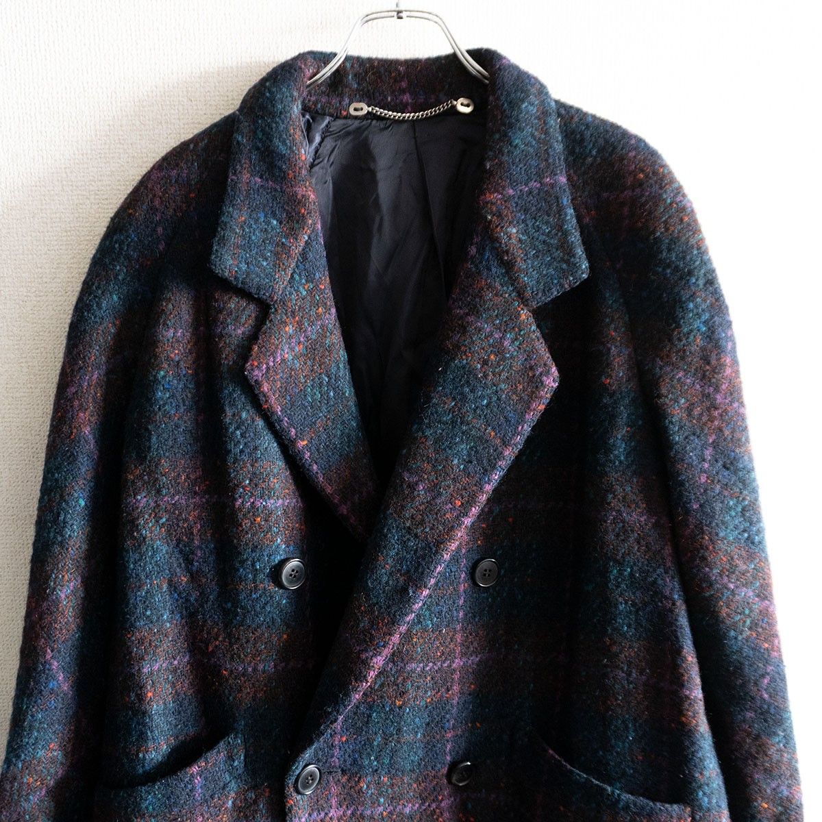 ITALY製 BURBERRYS ツイード ダブル ブレスト コート 44 ウール バーバリーズ イタリア製 25110317