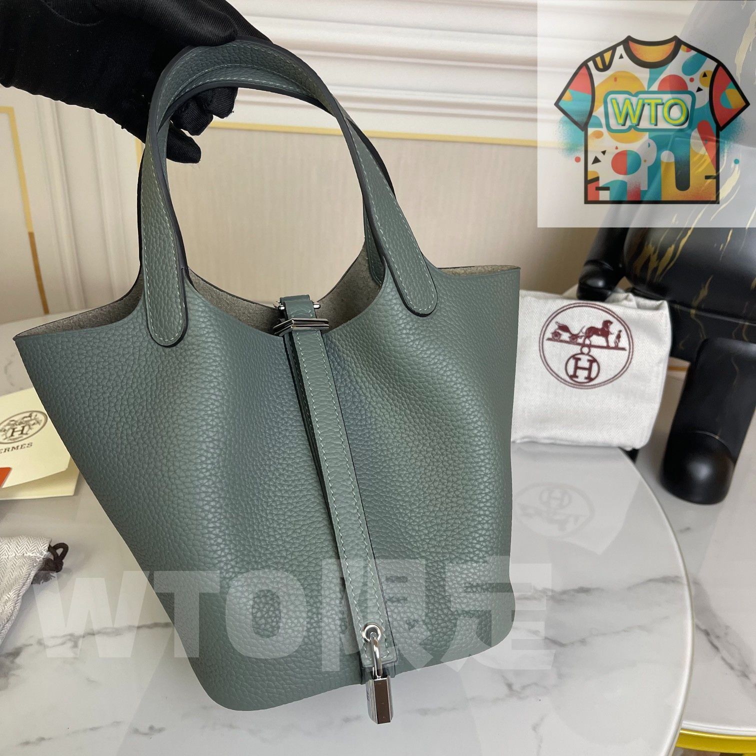 エルメス アーモンド グリーン レディース ハンドバッグ| |