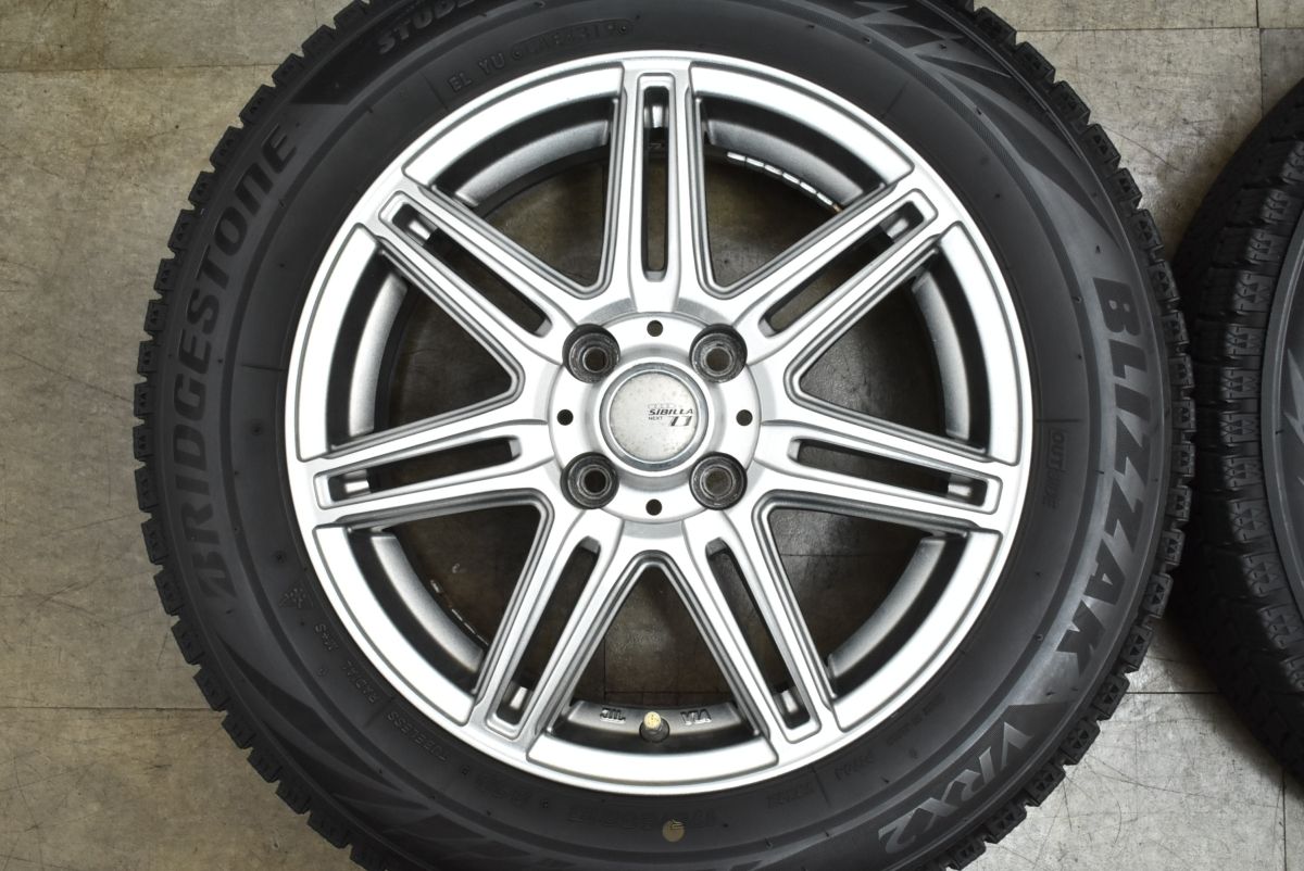  程度良好 SIBILLA 15 in 5 J 42 PCD 100 ブリザックVRX 2 175 65 R アクア ヴィッツ カローラフィールダー フィット スイフト ノート 15インチ タイヤ ホイールセット