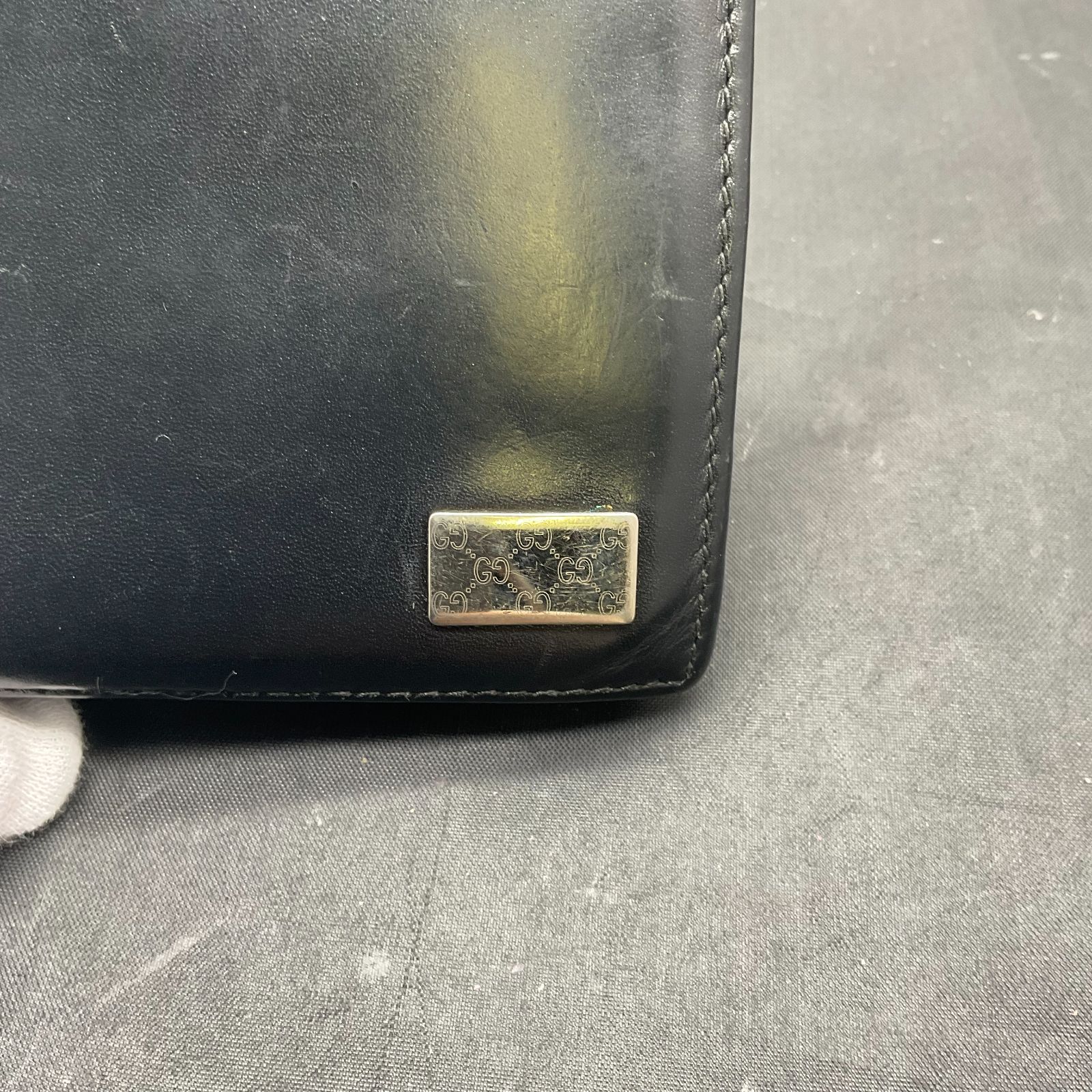  グッチ 二つ折り財布 黒 長財布 小物