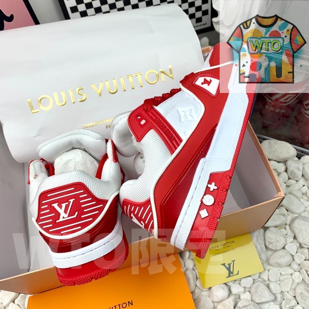 Trainer レザーカジュアルロートップファッションスニーカーピンクとホワイト