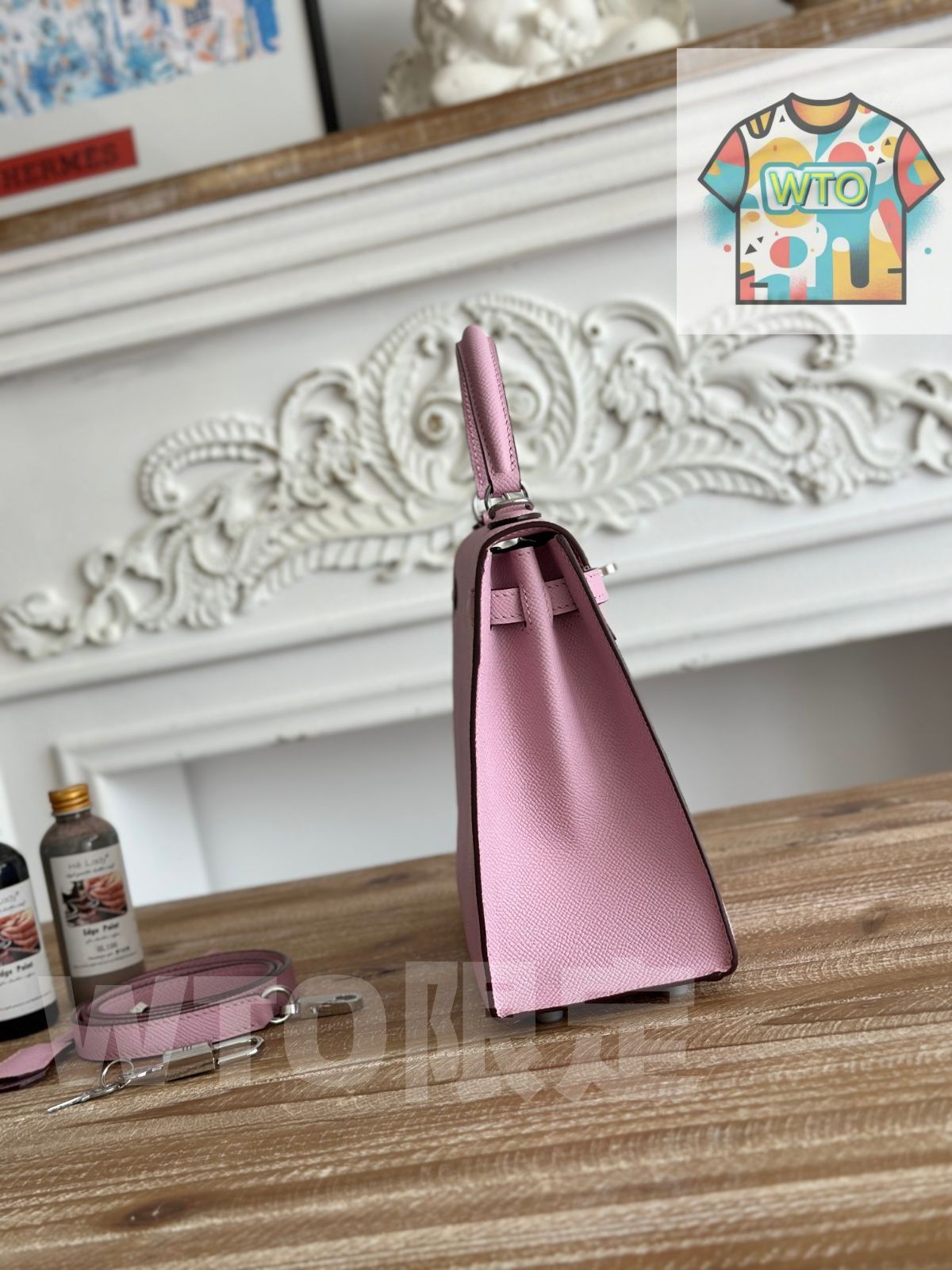 エルメス シルバー サンフラワー パープル シルバーバックル レディース ハンドバッグ| |