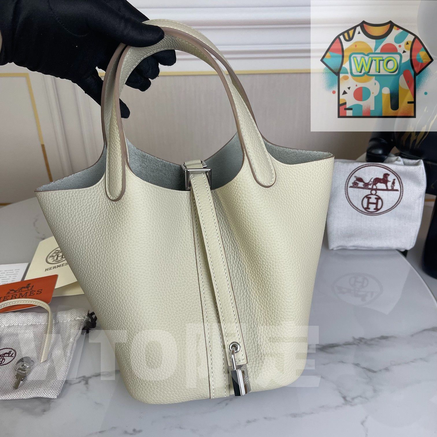 エルメス ミルクセーキ ホワイト レディース ハンドバッグ| |