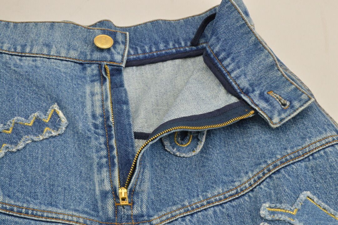 シャネル Chanel スカート ひざ丈 デニムスカート サイズ 38 ブルー