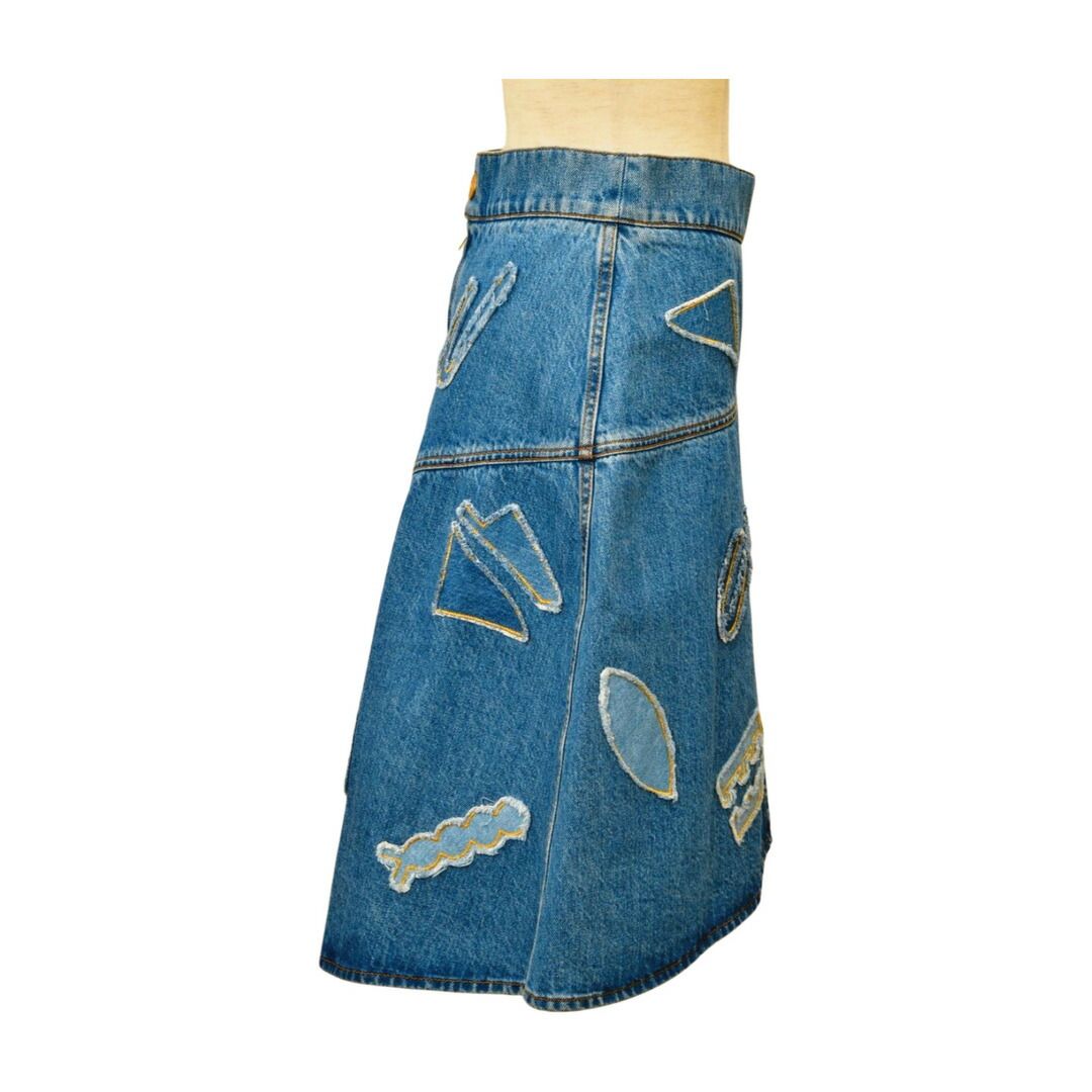 最終値下げ　シャネル　デニムスカート　レア シャネル Chanel スカート ひざ丈 デニムスカート サイズ 38 ブルー