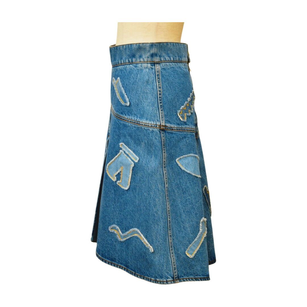 美品　CHANEL　デニムスカート シャネル Chanel スカート ひざ丈 デニムスカート サイズ 38 ブルー