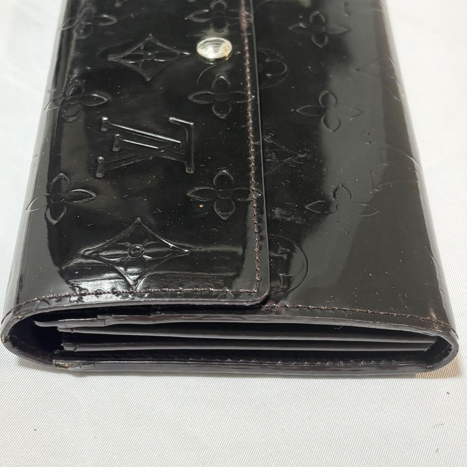  Louis Vuitton ルイヴィトン 長財布 ウォレット サイフ エナメル ブラック 品 長財布 小物