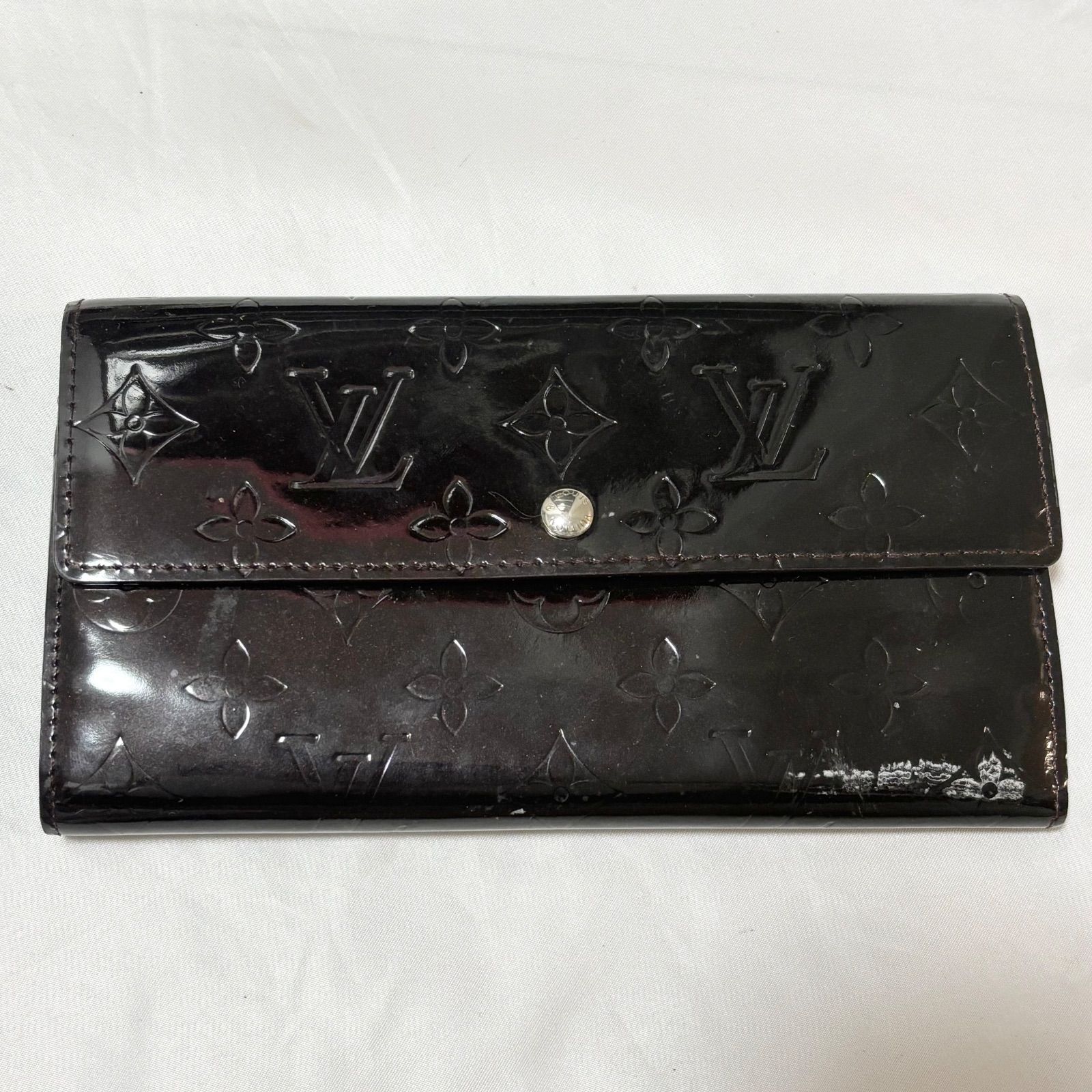 Louis Vuitton ルイヴィトン 長財布 ウォレット サイフ エナメル ブラック 品
