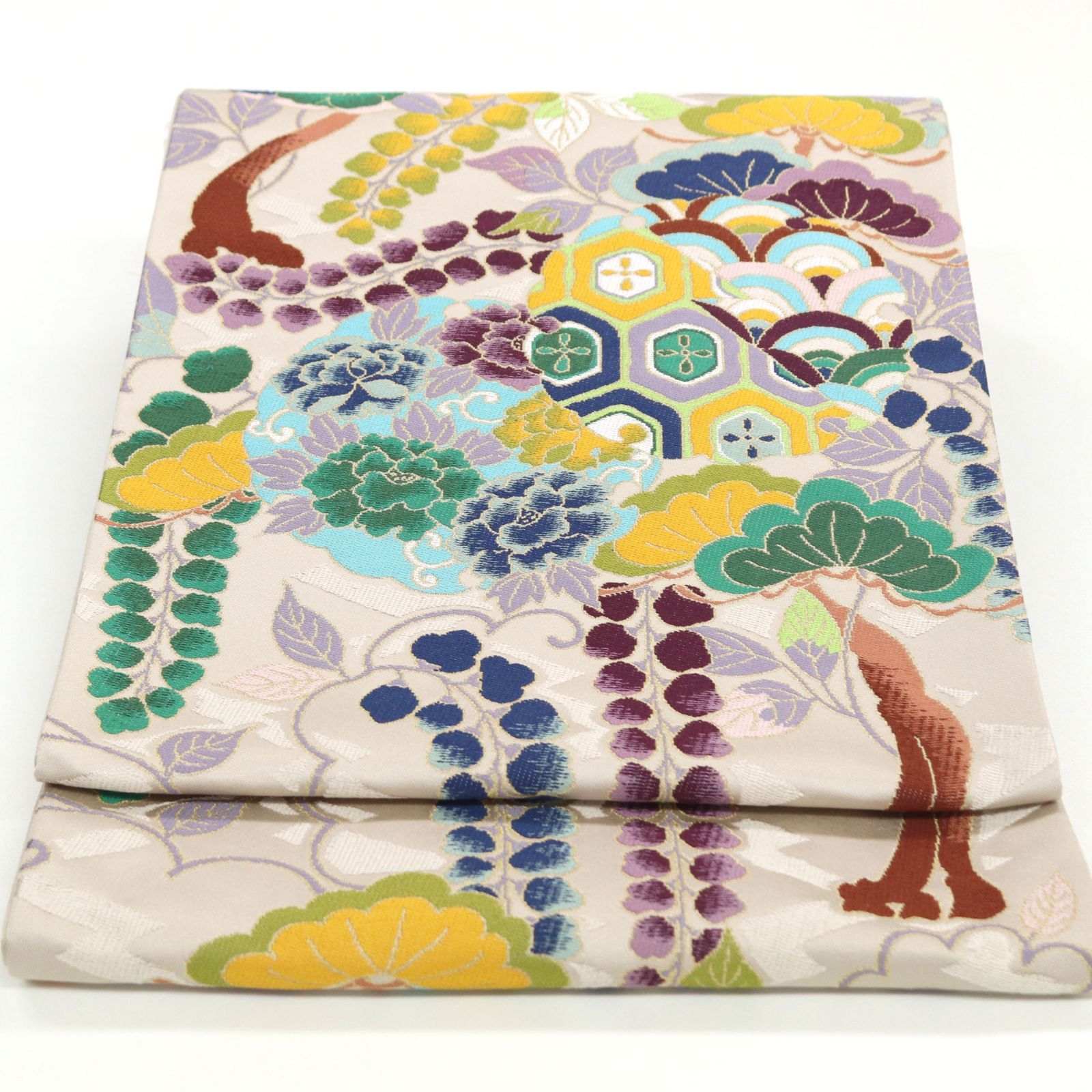 袋帯 瑞祥雪輪文