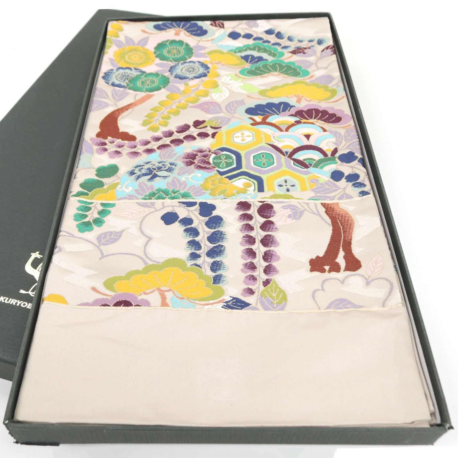  ofa 2717 西陣 白綾苑大庭 袋帯 瑞祥雪輪文 お仕立て付き ２～３週間で発送 袋帯 帯