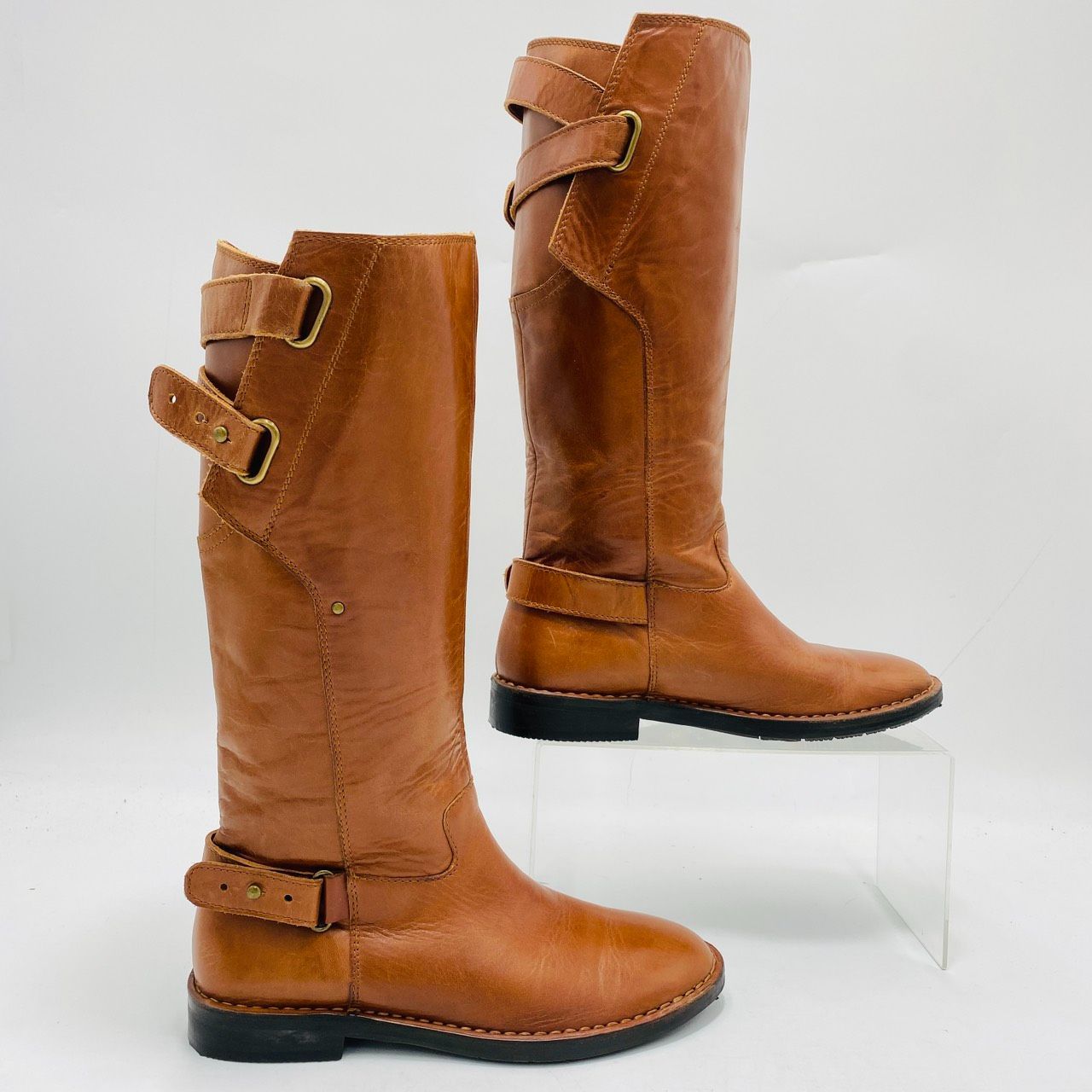 REGAL リーガル ジョッキーブーツ ロングブーツ ラウンドトゥ ベルト