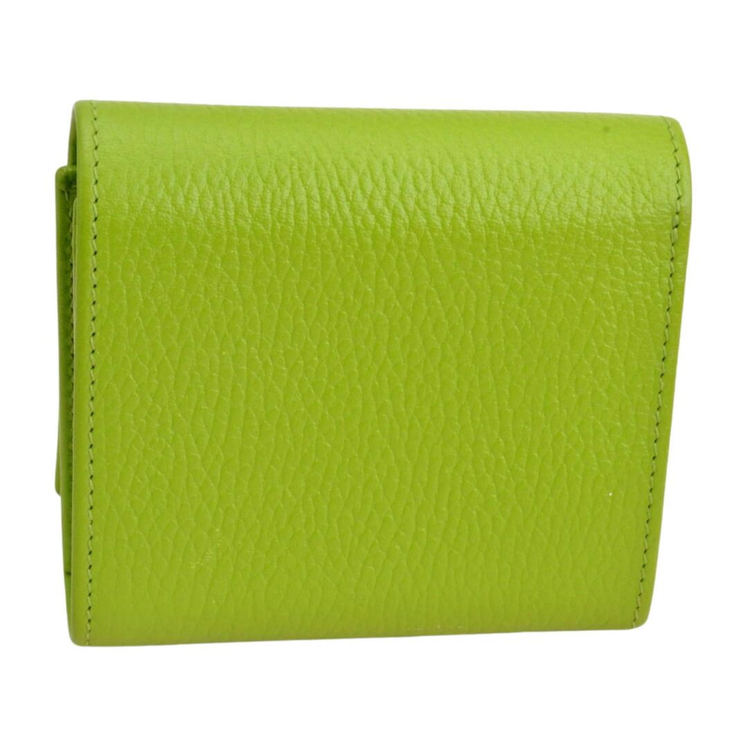 グッチ GUCCI GGマーモント ダブルGミディアムウォレット 二つ折り財布 グリーン レザー 598587 レディース F-YA1158