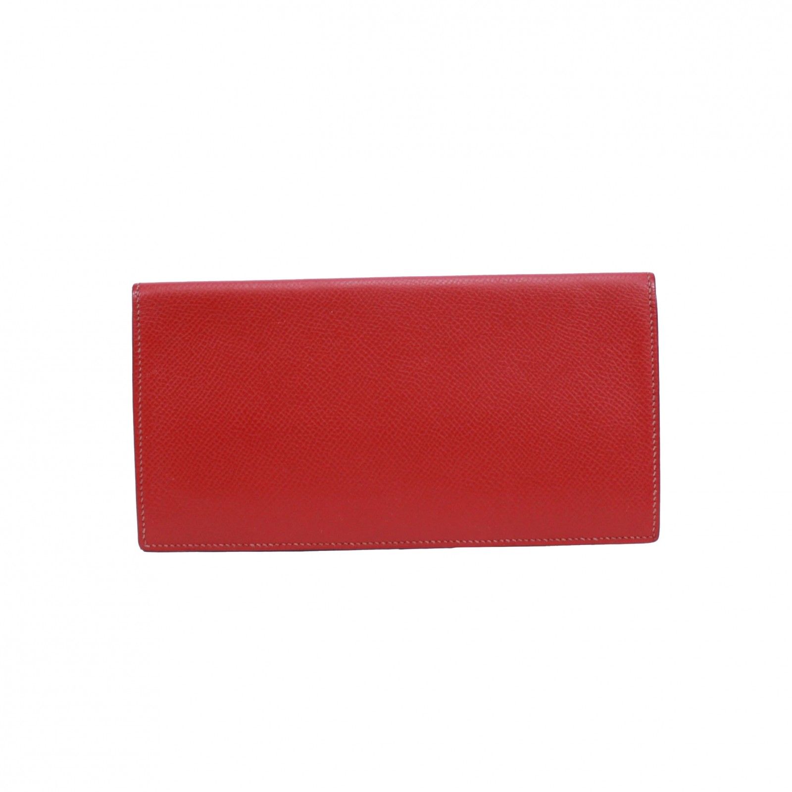 HERMES エルメス 長財布 クシュベル レッド L刻印刻印 レディース