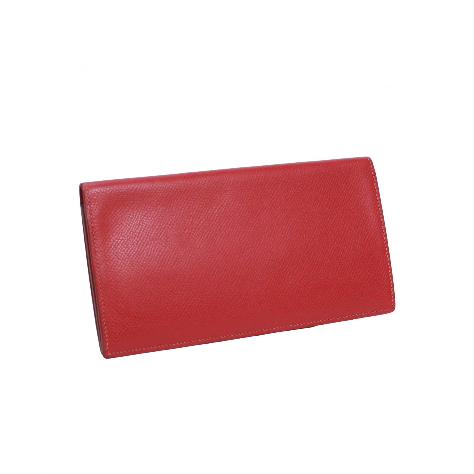 HERMES エルメス 長財布 クシュベル レッド L刻印刻印 レディース