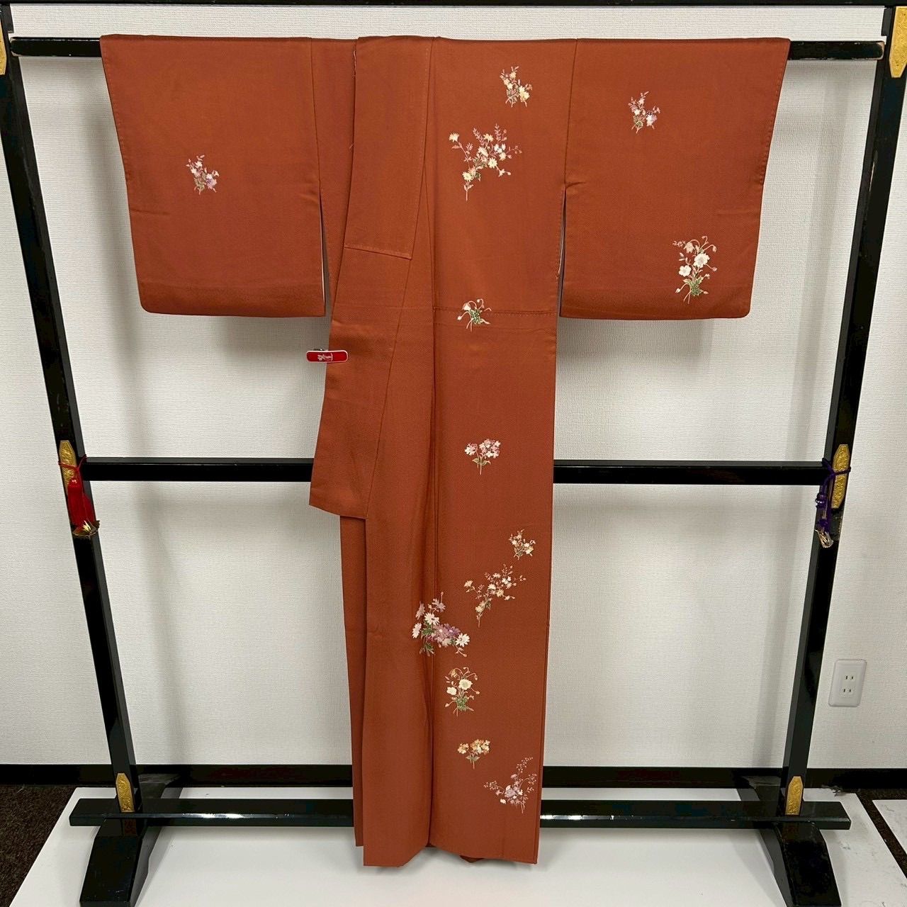 付下げ 上品な花柄 紋無し 落ち着いた色味 訪問着 正絹 着物 MK-1109