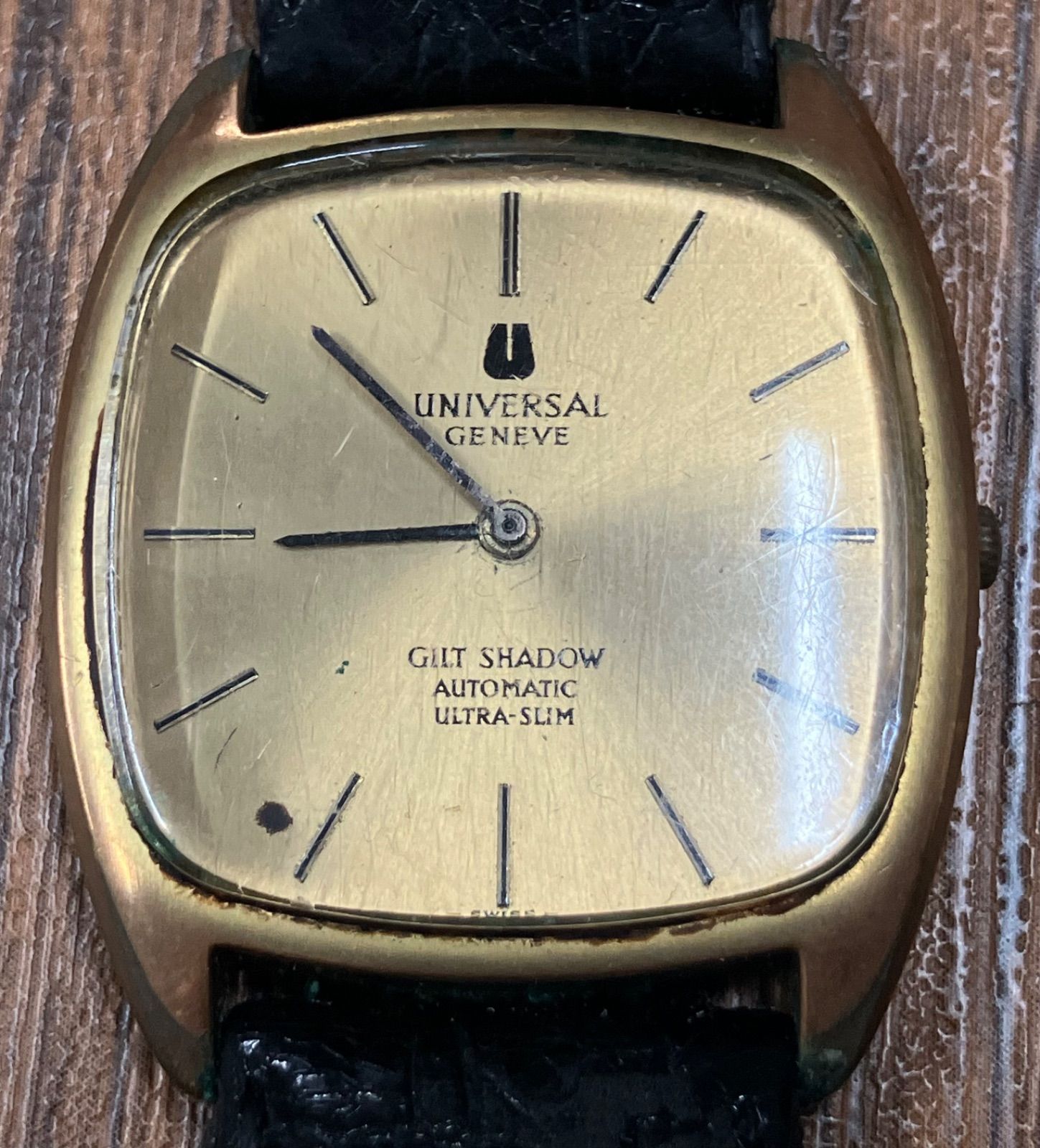 T181 UNIVERSAL GENEVE ユニバーサルジュネーブ GP×革 AT シャンパン文字盤