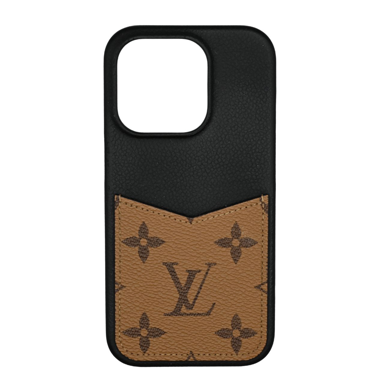 LOUIS VUITTON ルイヴィトン リバース iPhoneバンパー 15Pro ケース スマホ アイフォンケース ブラック ブラウン レザー M82889 19911