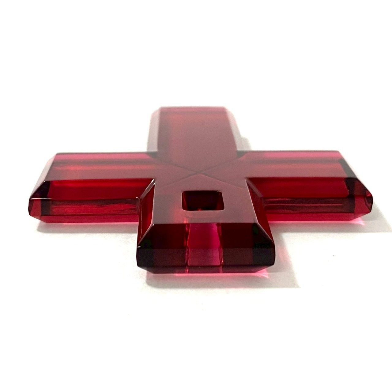 Baccarat】クロス クリスタル ペンダントトップ レッド/赤 ガラス