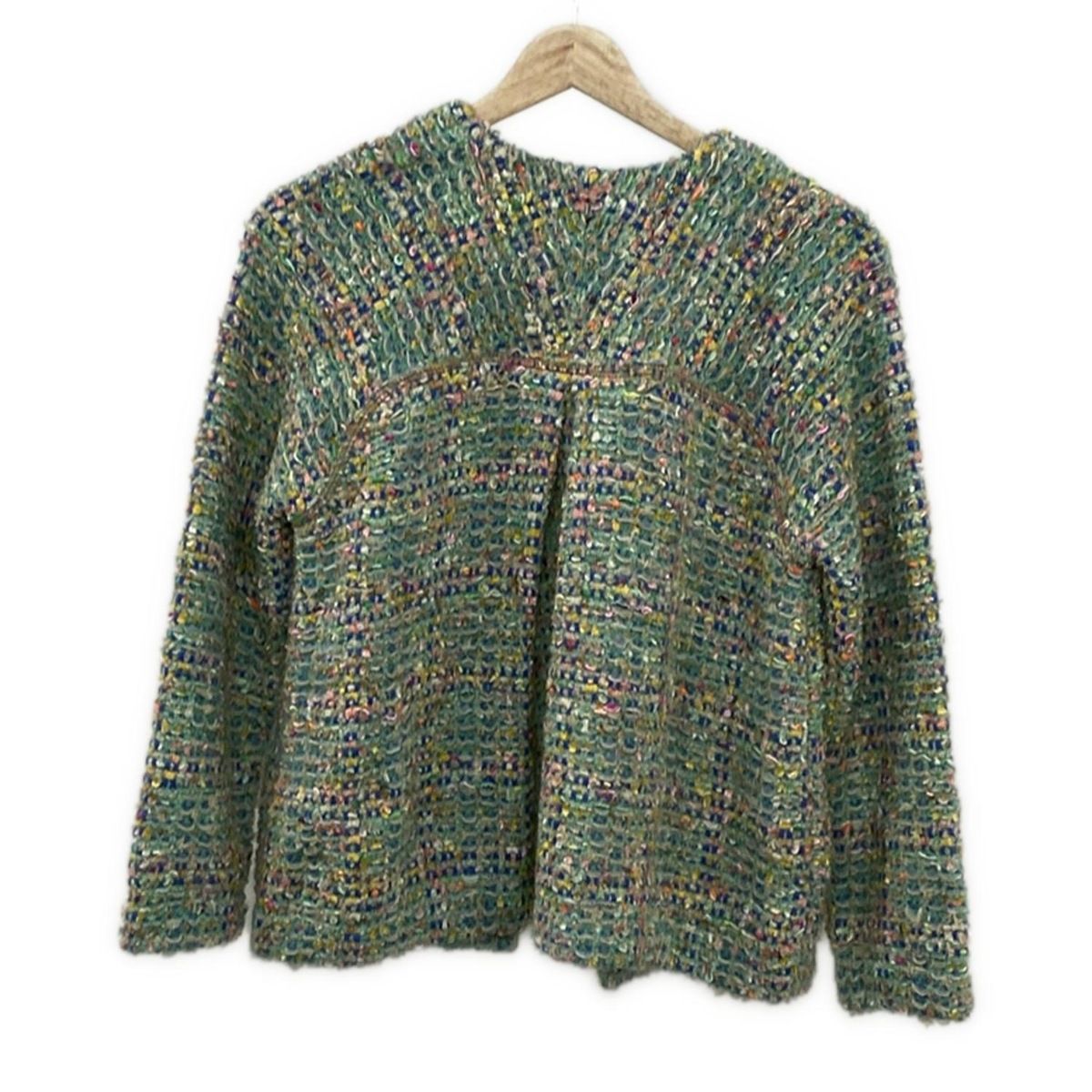 Coohem コーヘン ブルゾン サイズ38 M レディース - ライトグリーン×ブルー×マルチ 長袖 ツイード 秋 冬