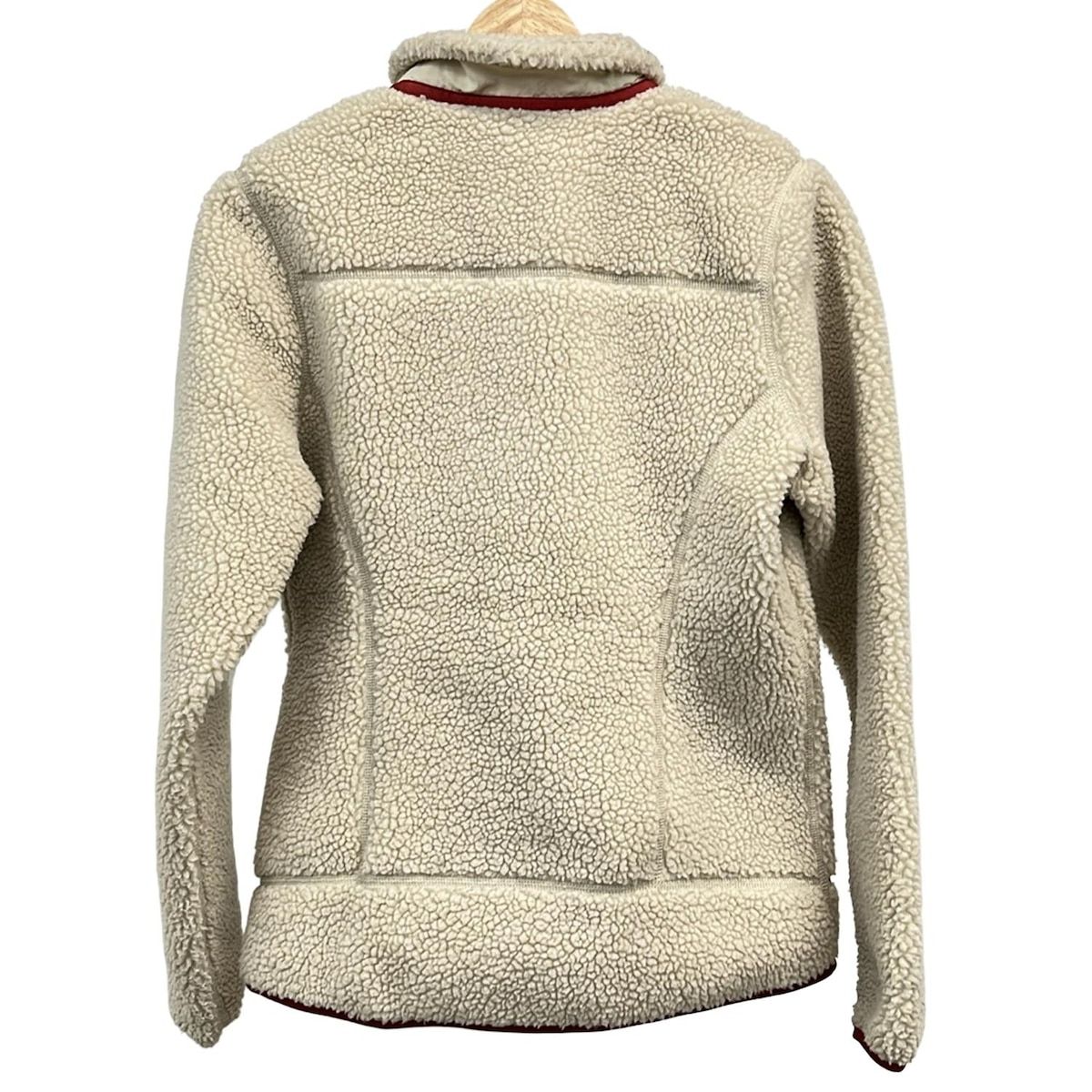 Patagonia パタゴニア ブルゾン サイズS レディース - ベージュ×アイボリー×レッド 長袖 ジップアップ 秋 冬