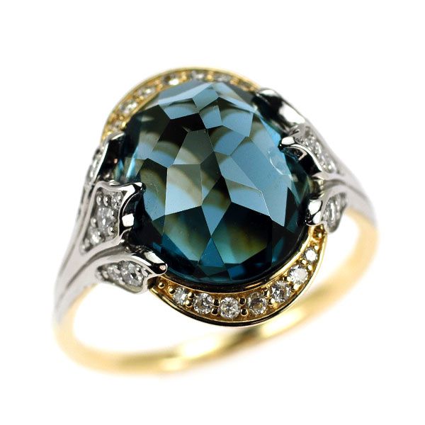 ロンドンブルートパーズ　ダイヤ　K10 リング リング ロンドンブルートパーズ ダイヤ K10イエローゴールド ノエル