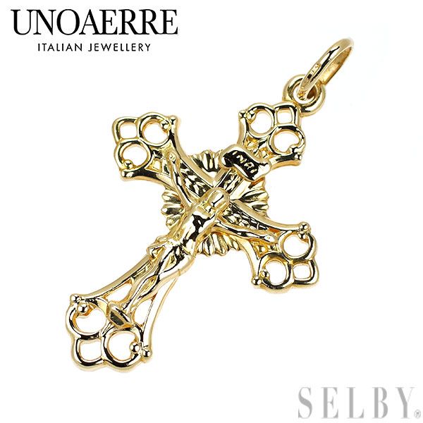 お洒落！ウノアエレ K18 クロス トップのみ M2286 お洒落！ウノアエレ K18 クロス トップ ネックレス 1.73g M2286