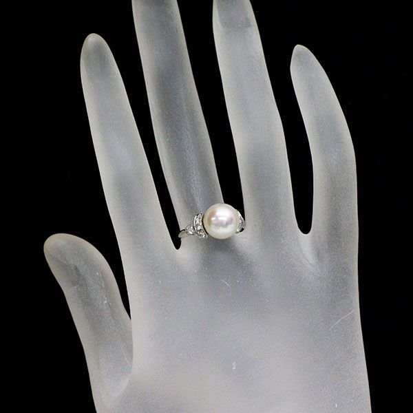 MIKIMOTO アコヤ真珠 ダイヤモンド リング ミキモト K18YG アコヤ真珠 ダイヤモンド リング 径約4.7-6.2mm