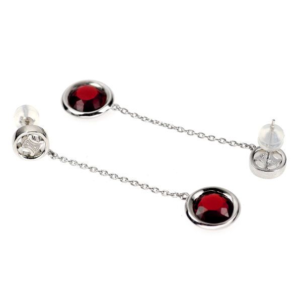 セリーヌ K 18 WG ガーネット ピアス